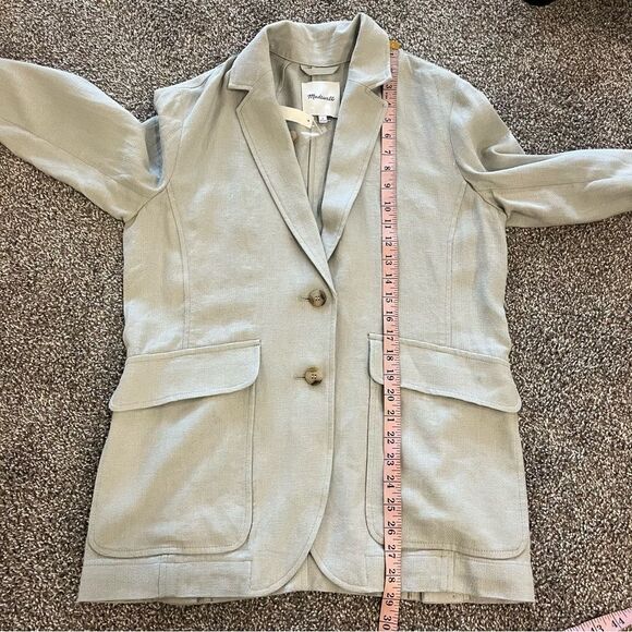 Madewell Breezewoven Larsen Blazer NEW Small Green Linen Blend - Picture 13 of 13